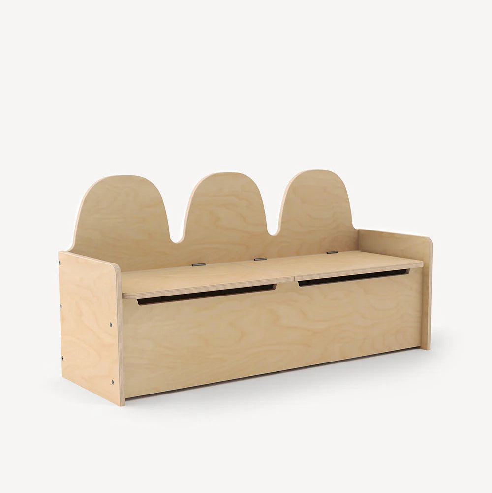 Le banc de rangement Camel en bouleau
