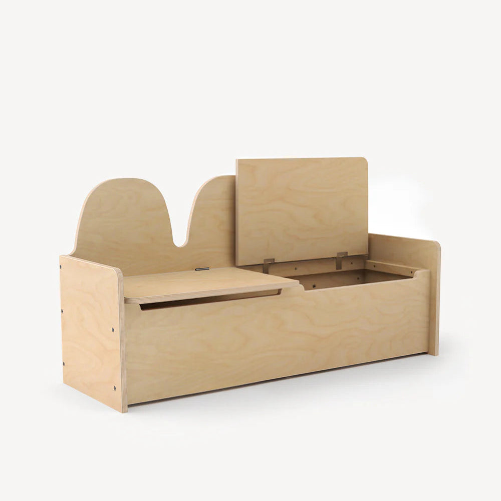 Le banc de rangement Camel en bouleau