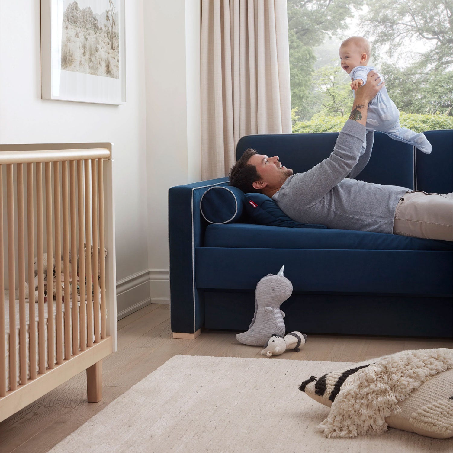 Rhea Crib with Monte Daybed Sofa