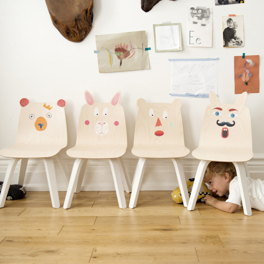 Shop Oeuf Canada Modern Kids Bear Play Chairs White/Birch Option