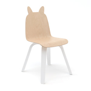 Boutique Oeuf Canada Chaises de jeu modernes pour enfants en forme de lapin Option blanc/bouleau